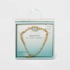 Silver Plated Gold Layered Chain Link Bracelet - A New Day Amazonite