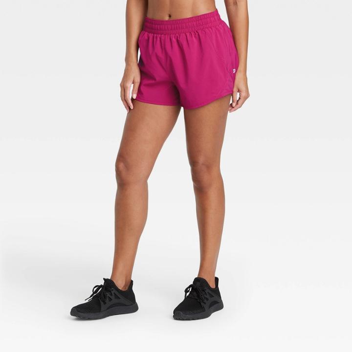 Women's Mid-rise Run Shorts 3 - All In Motion Cranberry