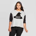 Zoe+liv Women's Good Witch/bad Reversible Sequin Plus Size Sweatshirt Graphic T-shirt (juniors') - Gray/black