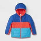 Toddler Boys' Long Sleeve Reversible Puffer Jacket - Cat & Jack Blue