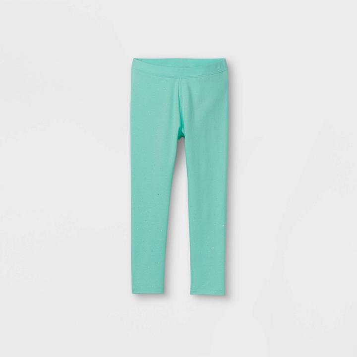 Toddler Girls' Sparkle Leggings - Cat & Jack Green