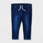 Baby Girls' Raw Edge Denim Pants - Cat & Jack Light Wash Newborn, Blue