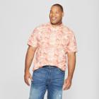 Men's Big & Tall Standard Fit Short Sleeve Poplin Button-down Shirt - Goodfellow & Co Jewel Orange