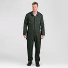Petitedickies Men's Deluxe Long Sleeve Blended Twill Coverall - Olive Green L Short, Men's, Size: Large Short, Green Green