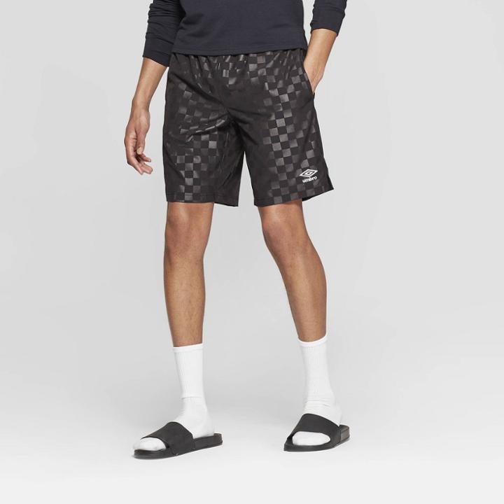 Umbro Men's Checkerboard Shorts - Black Beauty