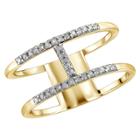 Distributed By Target 1/10 Ct. T.w. Round-cut White Diamond Prong Set H Ring In Sterling Silver - Yellow
