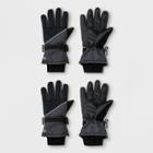 Boys' 2pk Gloves - C9 Champion Black/gray 8-16, Black Gray