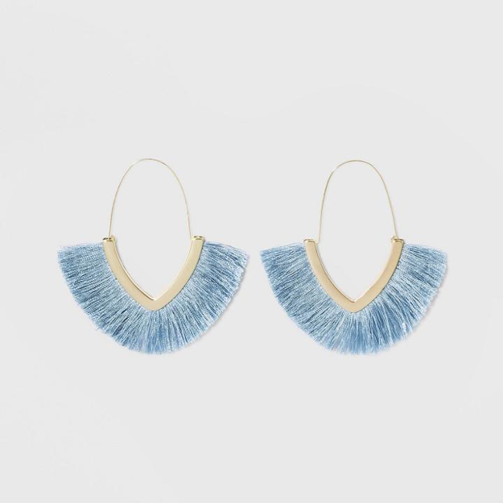 Sugarfix By Baublebar Fringe Hoop Earrings - Chambray, Women's
