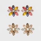 Sugarfix By Baublebar Bejeweled Stud Earrings Set Of Two, Multicolor Rainbow