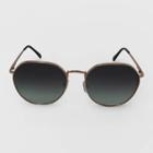 Women's Round Metal Sunglasses - A New Day Gold, Gold/grey