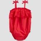 Baby Girls' Eyelet Bubble Romper - Just One You Made By Carter's Red