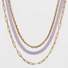 Layered Curb Link Chain Necklace - Universal Thread Purple