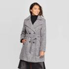 Women's Pea Coat - A New Day Gray Tweed M, Women's, Size: Medium, Dark Grey