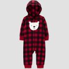 Baby Boys' Buffalo Bear Check Romper - Just One You Made By Carter's Black/red Newborn