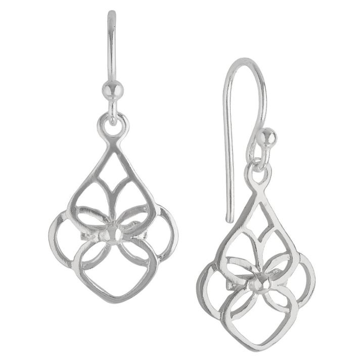 Target Women's Sterling Silver Drop Earring With Open S Teardrop - Silver,