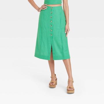 Women's Utility Midi A-line Skirt - Universal Thread Green