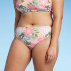 Juniors' Plus Size Hipster Bikini Bottom - Xhilaration Multi Tropical Print X,