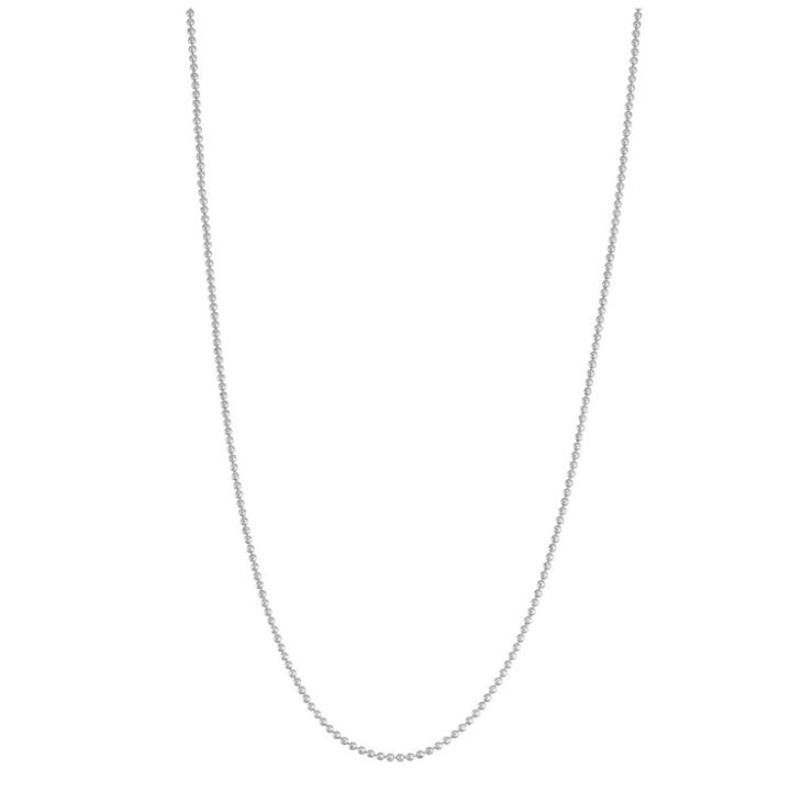 Tiara Sterling Silver 16 - 22 Adjustable Beaded Chain, White