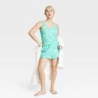 Women's Cozy Tank And Shorts Pajama Set - Colsie Green