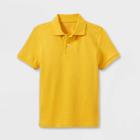 Boys' Short Sleeve Interlock Uniform Polo Shirt - Cat & Jack Gold