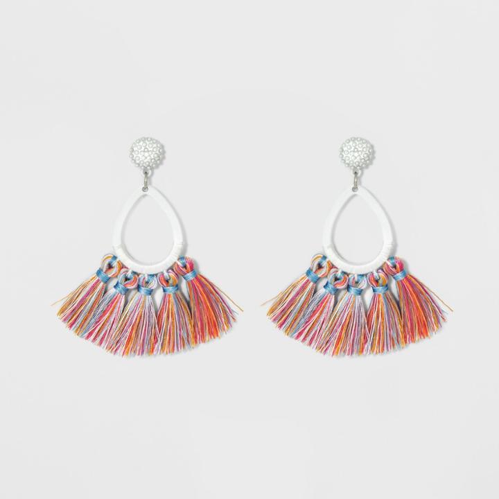 Sugarfix By Baublebar Tassel Fringe Hoop Earrings, Girl's, Multicolor Rainbow