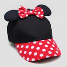Disney Toddler Girls' Minnie Mouse Baseball Hat - Black/red One Size Fit