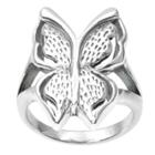 Women's Journee Collection Butterfly Split Band Ring In Sterling Silver -