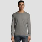 Hanes Men's Long Sleeve 1901 Garment Dyed Pocket T-shirt - Concrete