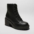 Women's Brie Faux Leather Lace-up Combat Boot - Universal Thread Black
