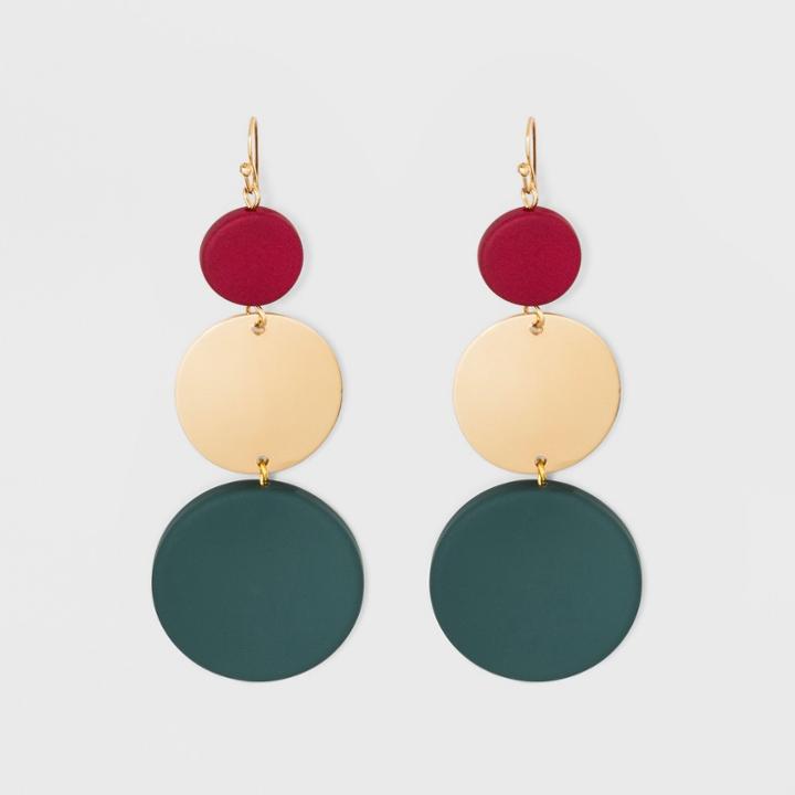 Drop Ball With Spray Matte Beads And Disc Drop Earrings - A New Day,