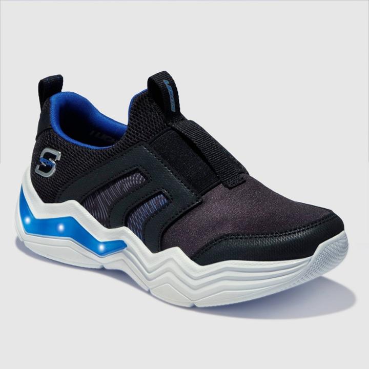 Boys' S Sport By Skechers Riker Light-up Slip-on Performance Sneakers - Black/blue
