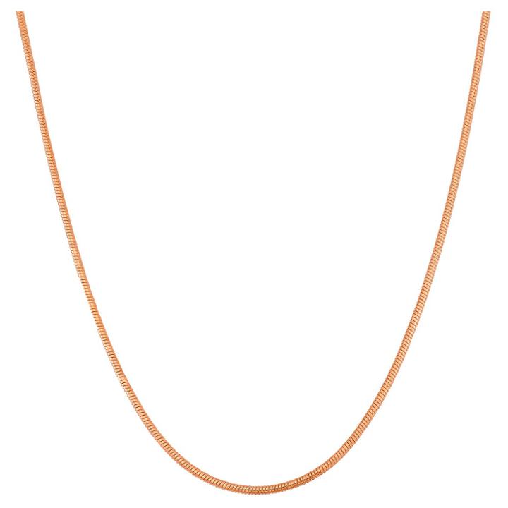 Tiara Rose Gold Over Silver 16 - 22 Adjustable Thick Snake Chain, Women's, Pink