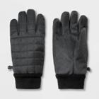 Men's Quilted Tech Touch Checked Ski Gloves - Goodfellow & Co Gray