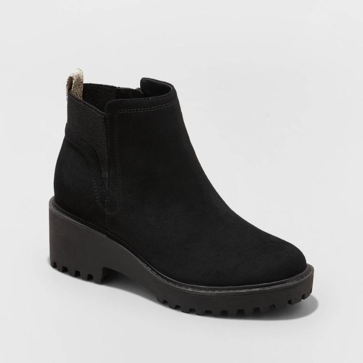 Women's Taci Wide Width Pull-on Ankle Boots - Universal Thread Black