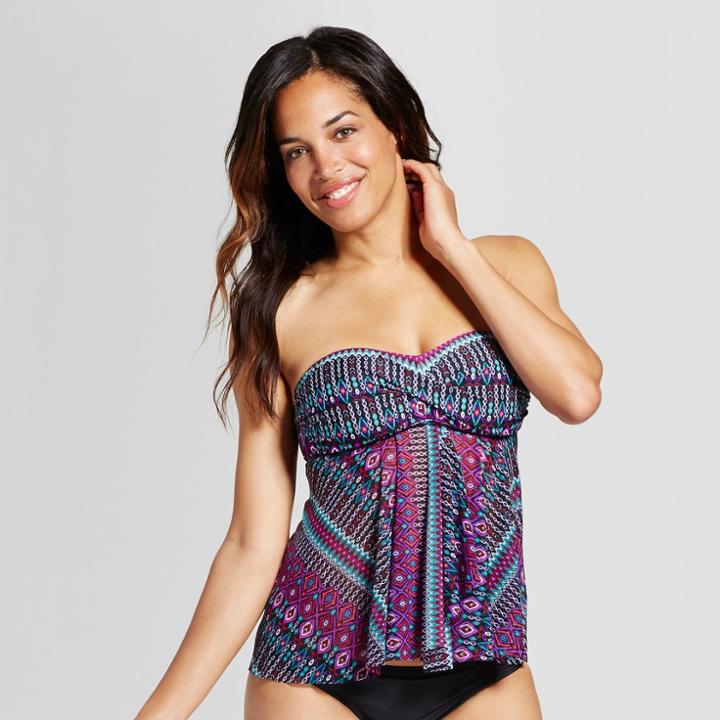 Women's Bandeau Flyaway Tankini Top - Merona Pink