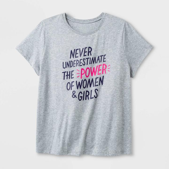 Shinsung Tongsang Women's Short Sleeve Never Underestimate T-shirt - Heather Gray
