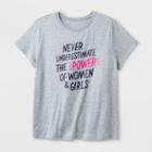 Shinsung Tongsang Women's Short Sleeve Never Underestimate T-shirt - Heather Gray