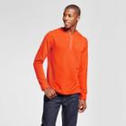 Men's Standard Fit Long Sleeve Micro-waffle Henley Shirt - Goodfellow & Co Orange