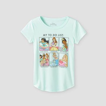 Girls' Disney Princess My To Do List Short Sleeve Graphic T-shirt - Green