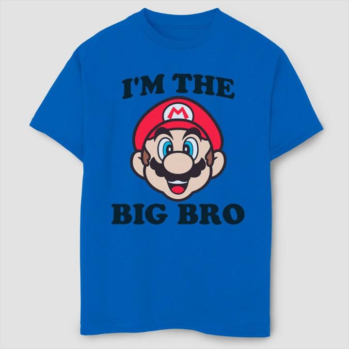 Boys' Super Mario Bros Mario Big Bro T-shirt - Royal Blue