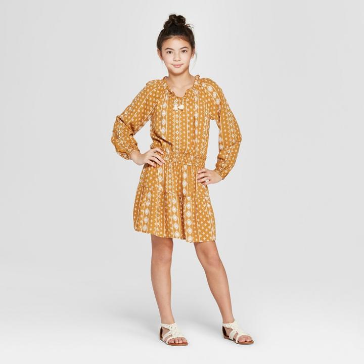 Girls' Print Dress - Art Class Gold