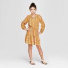 Girls' Print Dress - Art Class Gold