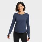 Women's Long Sleeve Essential T-shirt - All In Motion Navy Xs, Women's, Blue