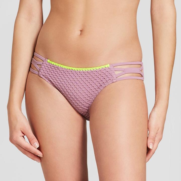 Women's Sun Coast Cheeky Strappy Mesh Bikini Bottom - Shade & Shore Lavender