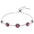 Target Adjustable Bracelet With Crystals From Swarovski In Silver Plate - Purple/gray
