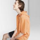 Men's Short Sleeve French Terry Hooded Sweatshirt - Original Use Tropical Orange