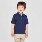 Toddler Boys' Short Sleeve Interlock Uniform Polo Shirt - Cat & Jack Navy (blue)
