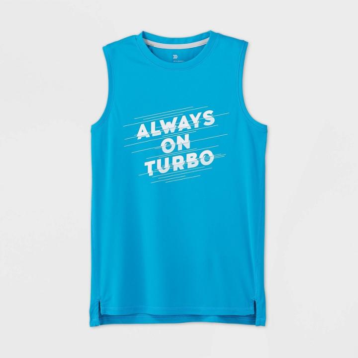 Boys' Sleeveless Always On Turbo Graphic T-shirt - All In Motion Turquoise