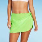 Women's Mesh Sarong Swimsuit Cover Up Skirt - Wild Fable Green
