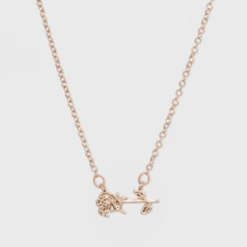 Rose Stem Charm Necklace - Wild Fable Rose Gold